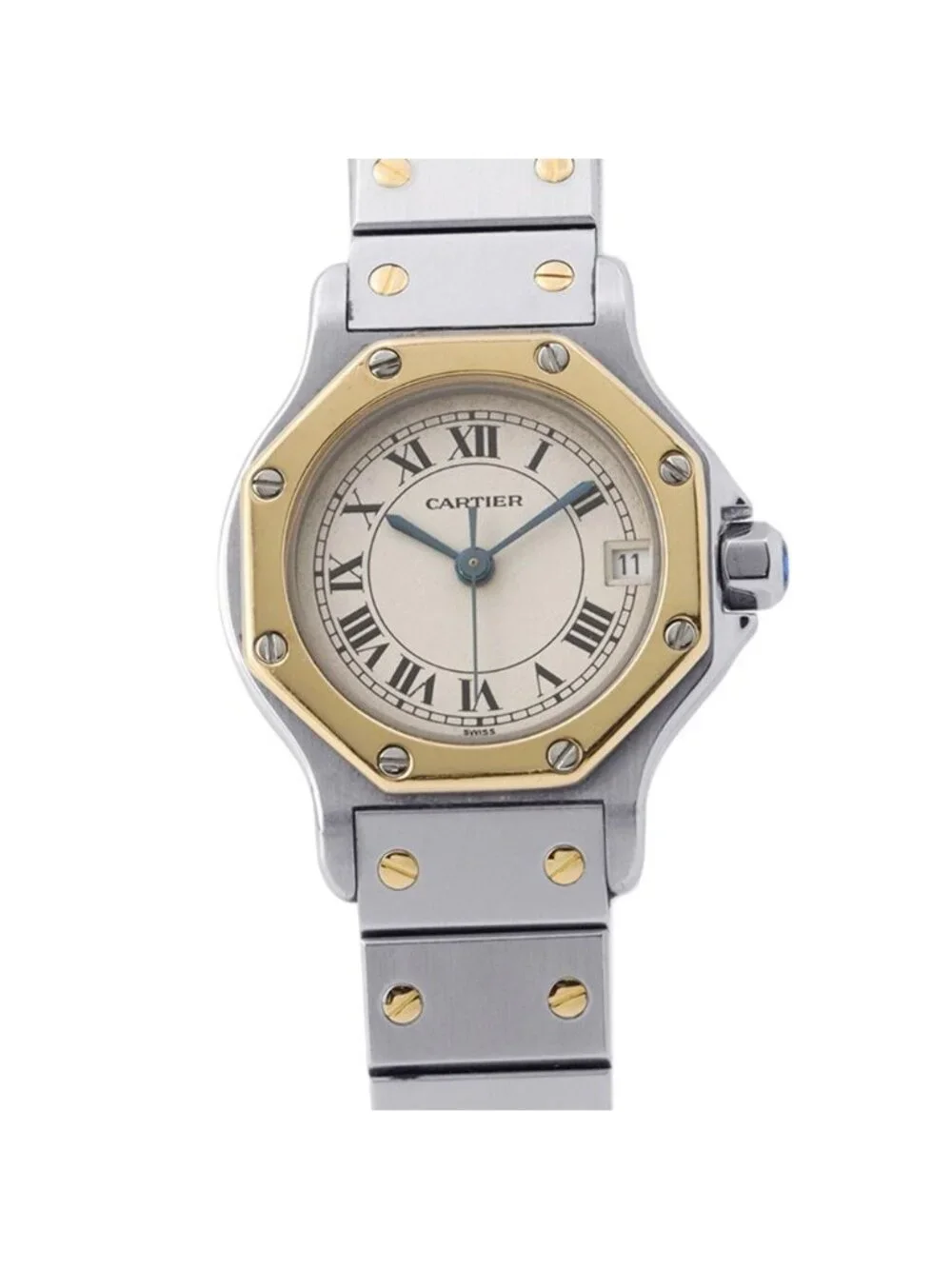 Cartier Santos Octagon SM Watch Ivory Dial Quartz